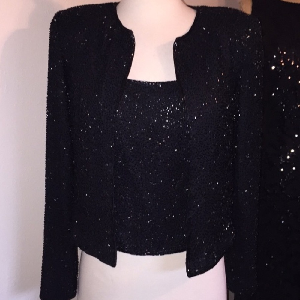 💃Sale💃Black Beaded Camisole and Jacket by Sean